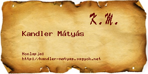Kandler Mátyás névjegykártya